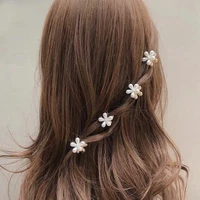 pearl hair claw clamps flower hairpins crab retro hair clips hair accessories for women girl mini small barrettes headwear