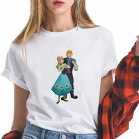 anna kristoff love print creative disney short sleeve women cartoon frozen exquisite tee shirt spain style minimalist summer top