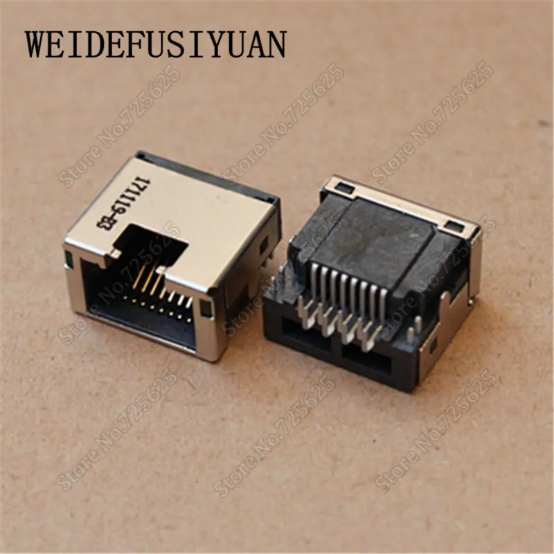 Billig 100PCS Laptop RJ45 Stecker LAN Jack Ethernet Port Für LENOVO E40-30 E40-70 E40-80 12PIN LED RJ45 JACK