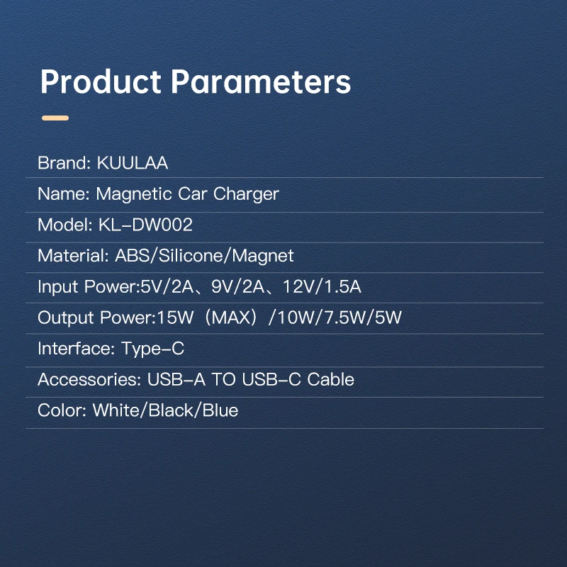 

KUULAA 15W Qi Magnetic Wireless Car Charger Phone Holder for iPhone 12 Pro Max Universal Wireless Charging Car Phone Holder