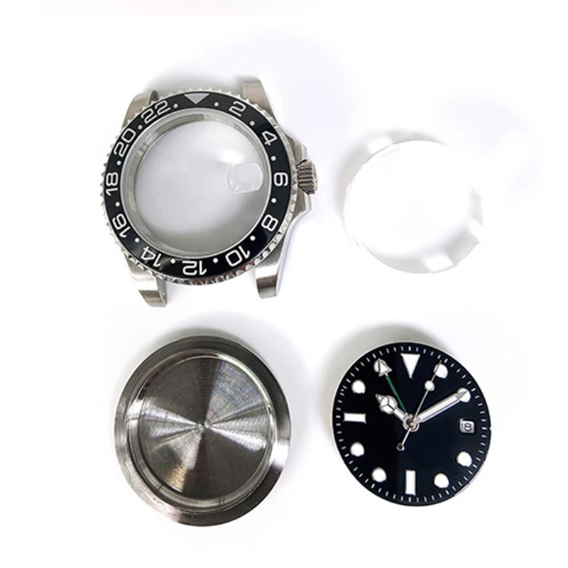 

40mm Watch Case Sapphire Mirror for Miyota 8215 8205 8200 Mingzhu 2813 3804 ETA 2836 2834 Watch Dial Replace Movement Part