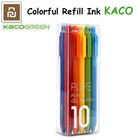 Модная ручка Xiaomi Mijia Kaco 51020 видов цветов, шариковая ручка со знаком, офисные принадлежности, школьные принадлежности, маркерные ручки, разные чернила, синие