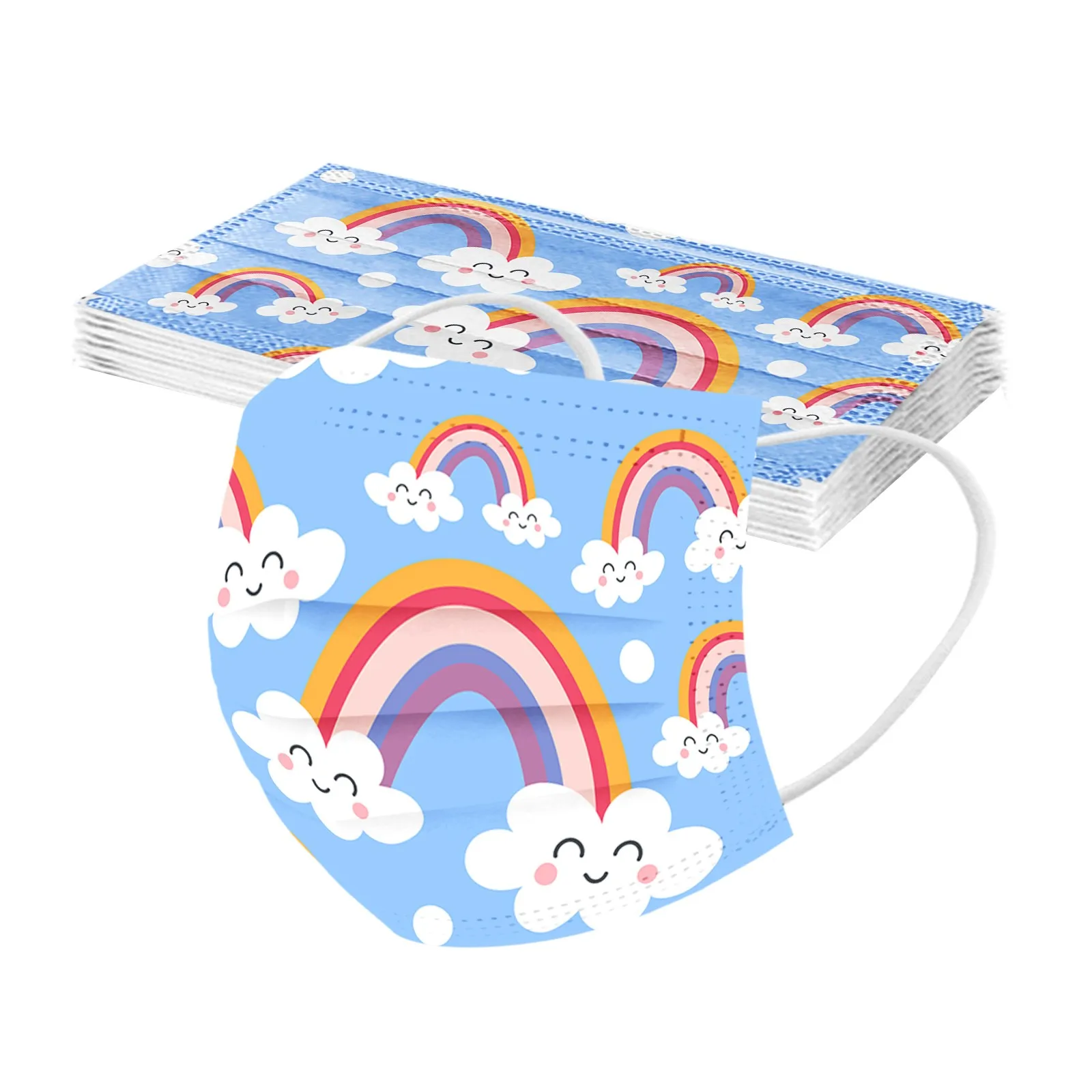 

10pcs Fashion Pattern Masks For Women Adult 3ply Protect Disposable-masks Adjust Mouth Nose Cover Earloops Masque No Decoration