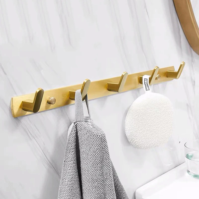 

3/4/5/6, крючки, станок и Алюминий настенный для хранения вешалка Ванная комната двери Полотенца для ключей на сумку, крепежных крючка