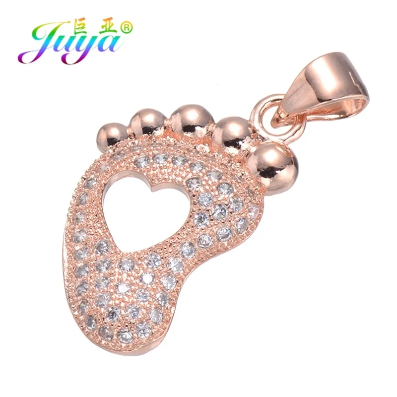 Rose Gold Juya микро проложить Циркон Краб Микки Звезда Бабочка слон кошелек украшения с перьями для женщин девочек Мода подвеска для изготовления ожерелья - Окраска металла: Rose Gold