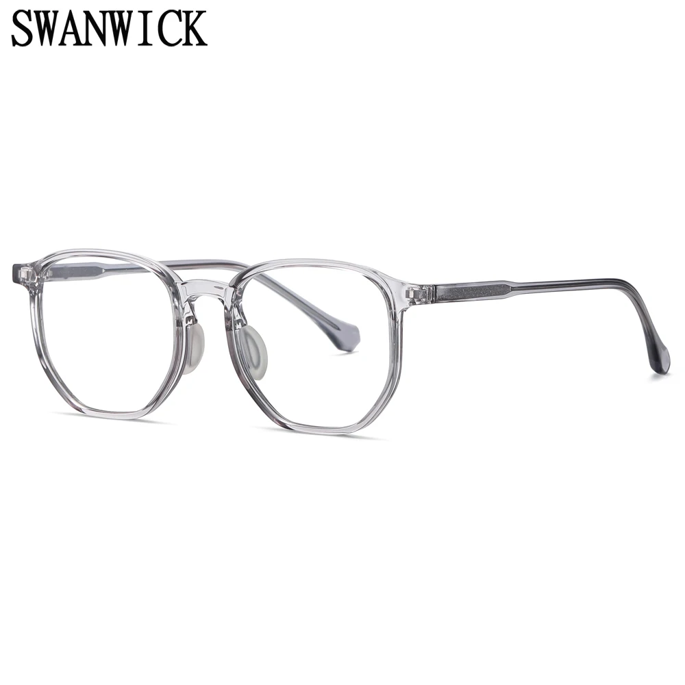 

Swanwick square spectacle frames TR90 acetate blue light blocking glasses men retro optical grey eyeglasses pink women unisex