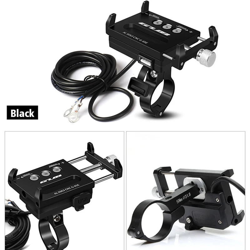 GUB держатель для телефона для велосипеда USB Chargerable алюминиевый сплав MTB дорожный велосипед мото gps подставка для смартфона подставка для 4-6," поддержка телефона