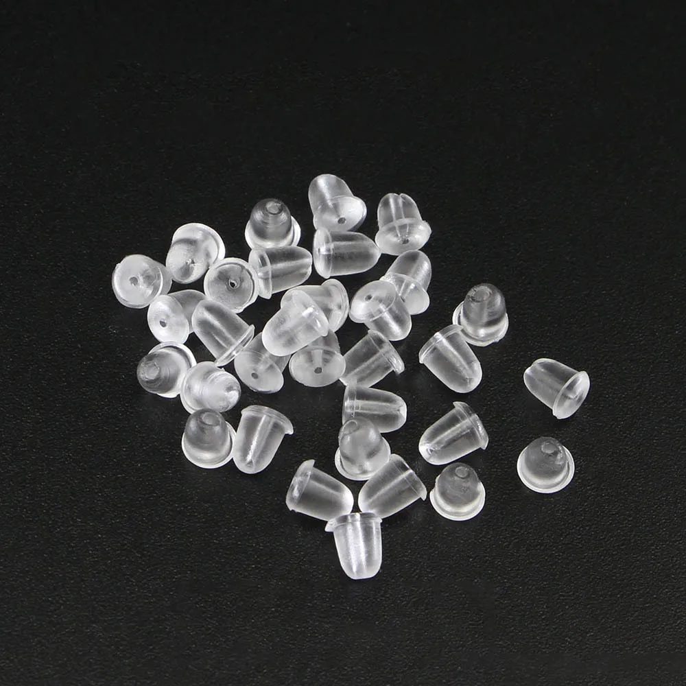 

DIY jewelry material plastic material used for ear stud handmade accessories silica gel ear plug 200pcas