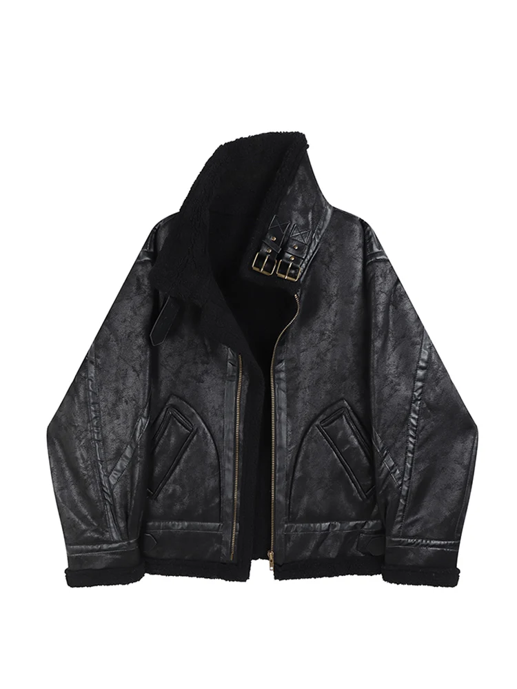 Женская меховая куртка с поясом на молнии свободная теплая зимняя винтажная