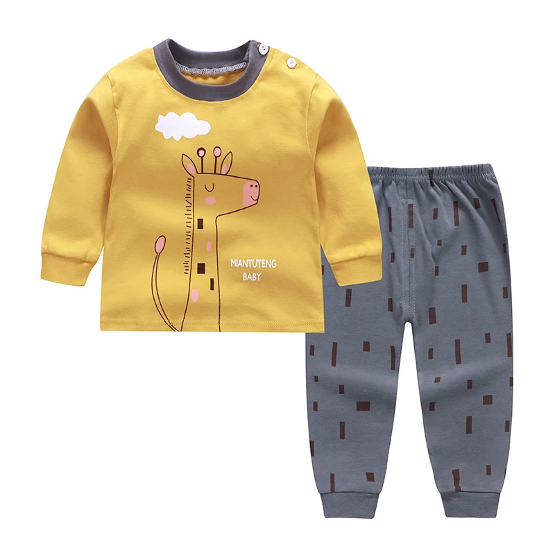 Розничная продажа детский Пижамный комплект для мальчиков и девочек милая