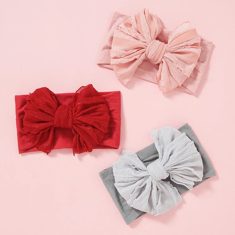 Baby Headbanad Bow Girl Headbands Toddler Nylon Turban Children Elastic Headwrap Infant Hair Band Newborn Sector Bandage Soft | Детская