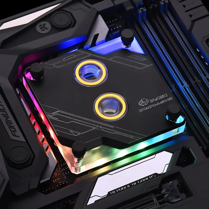 Bykski cpu водоблок cpu-XPR-A-MC-V3 для INTEL LGA1150 1151 1155 1156 2011X99 черный серебристый RGB поддержка GND водяное охлаждение