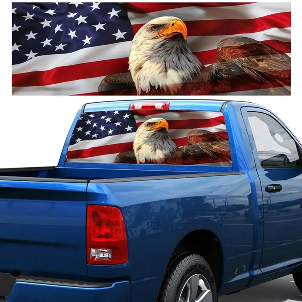 2019 New car Sticker AMERICAN Flag Bald EAGLE warbird FLAG face Rear Window Graphic Decal Truck suv Tail Windshield sticker | Автомобили и