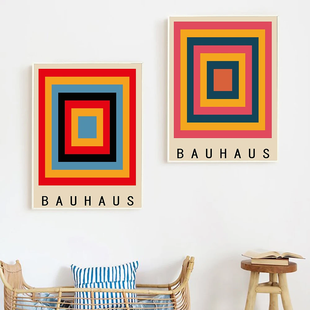 

Постеры и принты Bauhaus, абстрактный геометрический постер Weimer, выставочный постер, настенное искусство, Картина на холсте для комнаты, домашн...