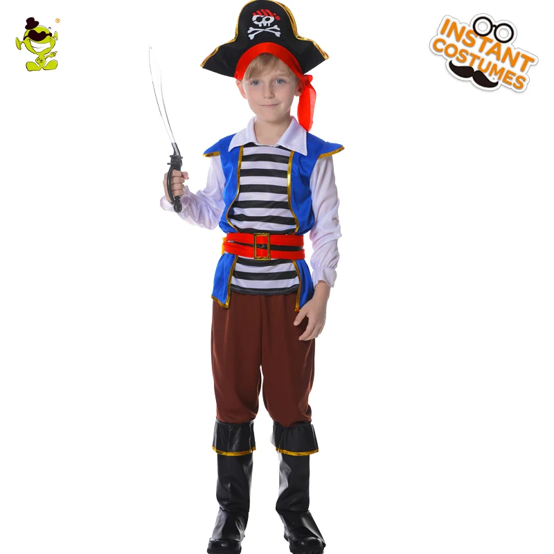 

Boy Cool Pirate Cosplay Costume Children Halloween Fancy Dress Party Set Kids Luxury Pirate Costumes Bodysuit