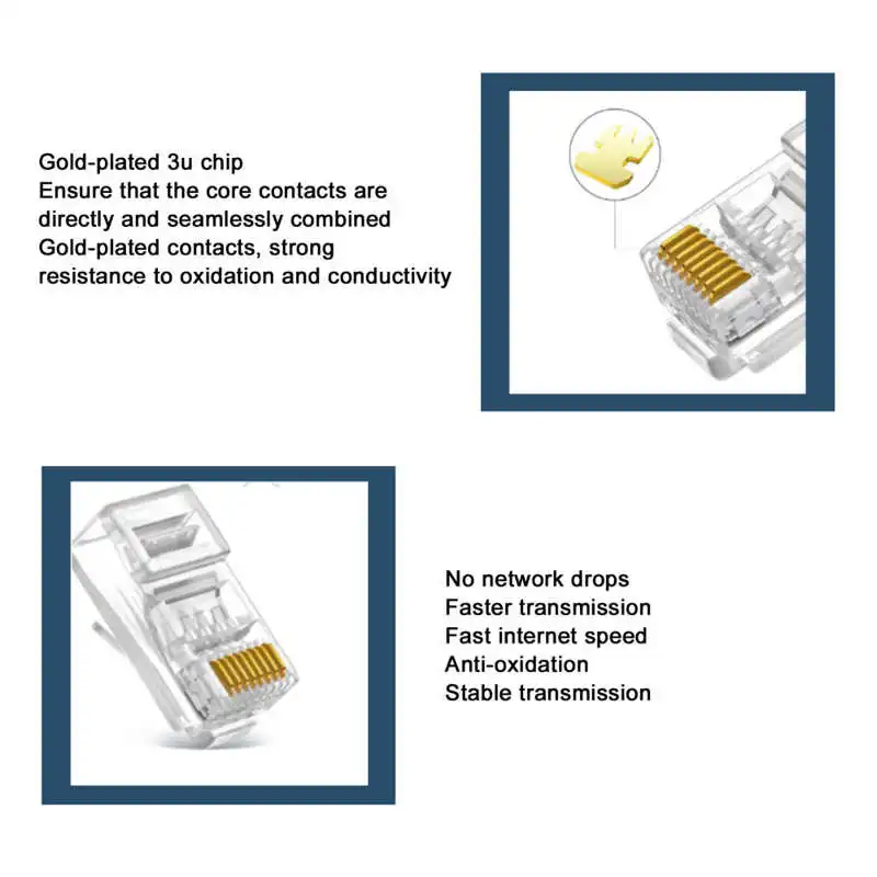 Компьютерная кабельная втулка 100 шт. RJ45 Cat5E модульные Неэкранированные