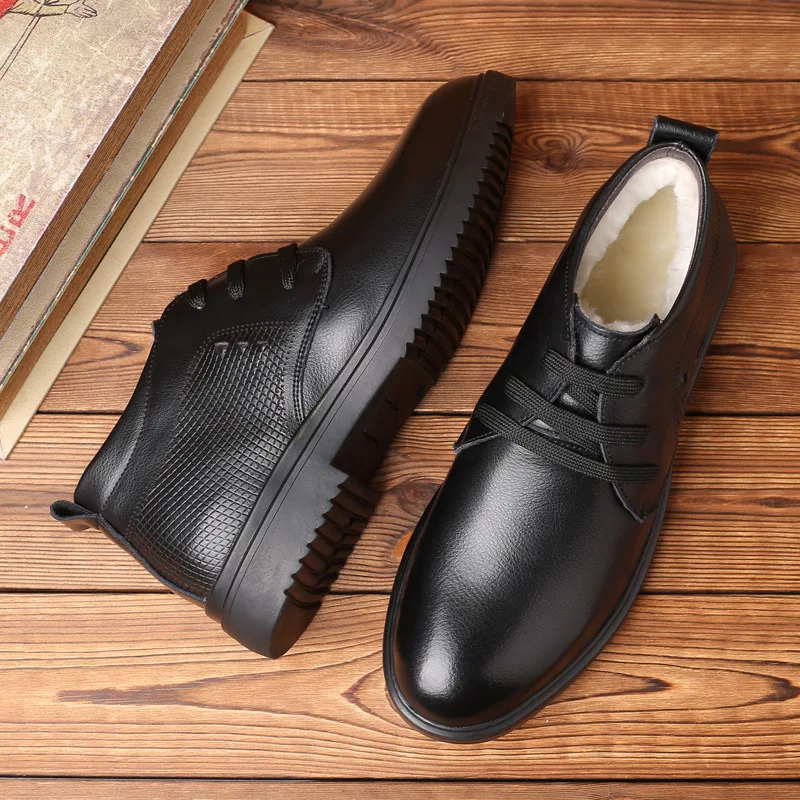 Дизайнерская обувь DM13 мужские зимние ботинки из натуральной кожи 100% шерсть очень