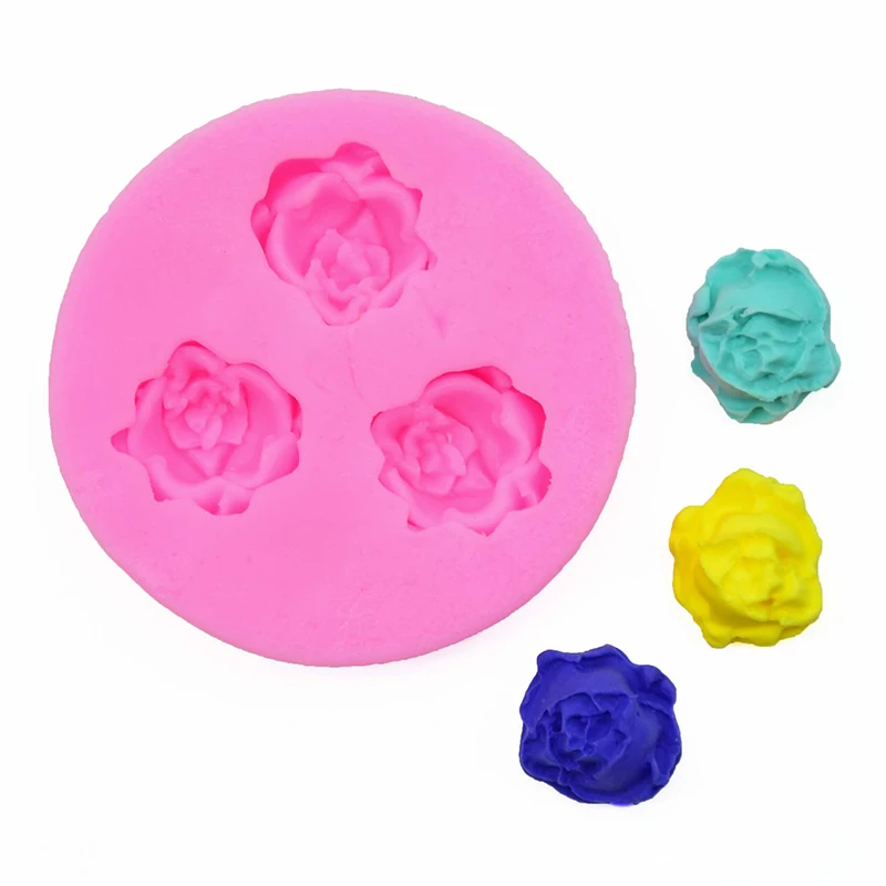 

3D Rose Flowers Chocolate Wedding Cake Decorating Tools 3D Baking Fondant Silicone Mold Used To Easily Create Poured Sugar