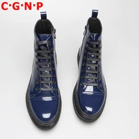 c%c2%b7g%c2%b7n%c2%b7p korea style high top men winter shoes brand quality patent leather martin boots breathable lace up sneakers mens botas