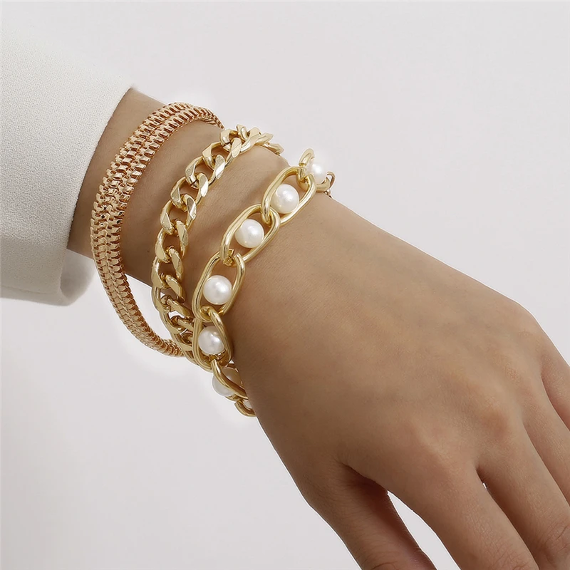 3 шт./лот панковский Толстый Браслет массивный тяжелый металлический браслет с