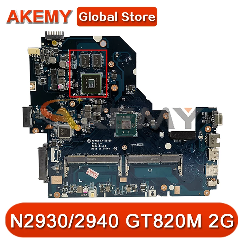 Для Acer E5-511 материнская плата для ноутбука a5вам E5-511G MB W/ N2930/2940 CPU GT820M 2G-GPU 100% рабочий
