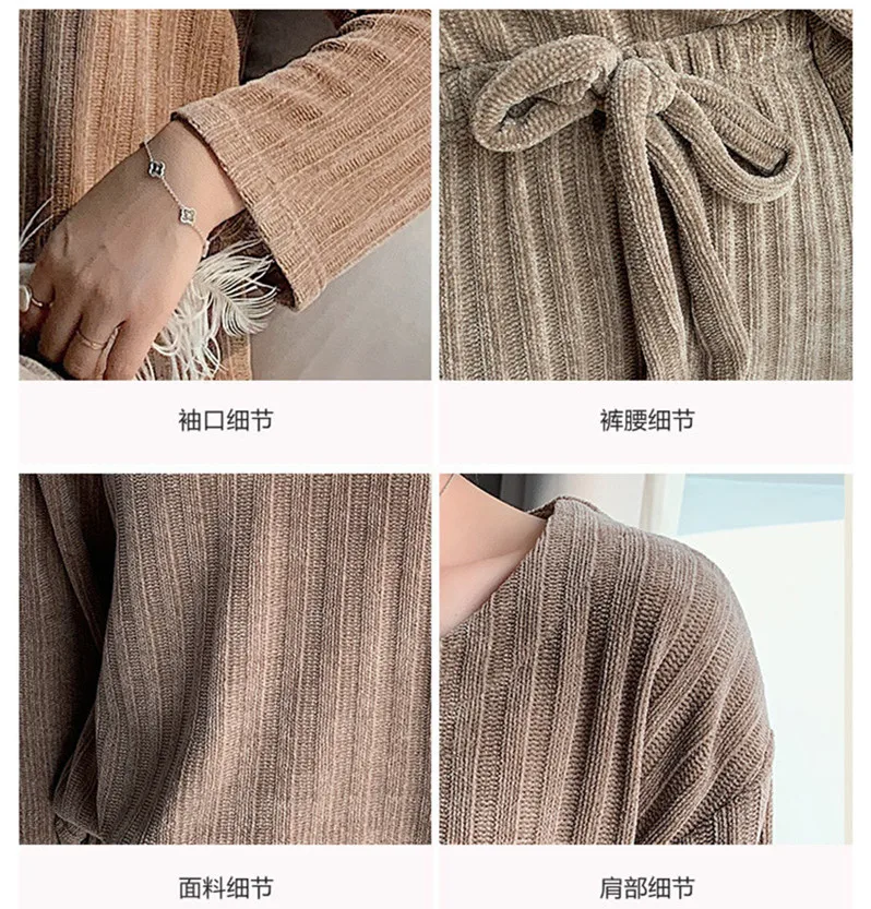 New Women Winter Velvet Pajamas Set Warm Homewear Ladies Winter Home Clothes Female Pajamas Set Women Lounge Wear Warm Home Suit