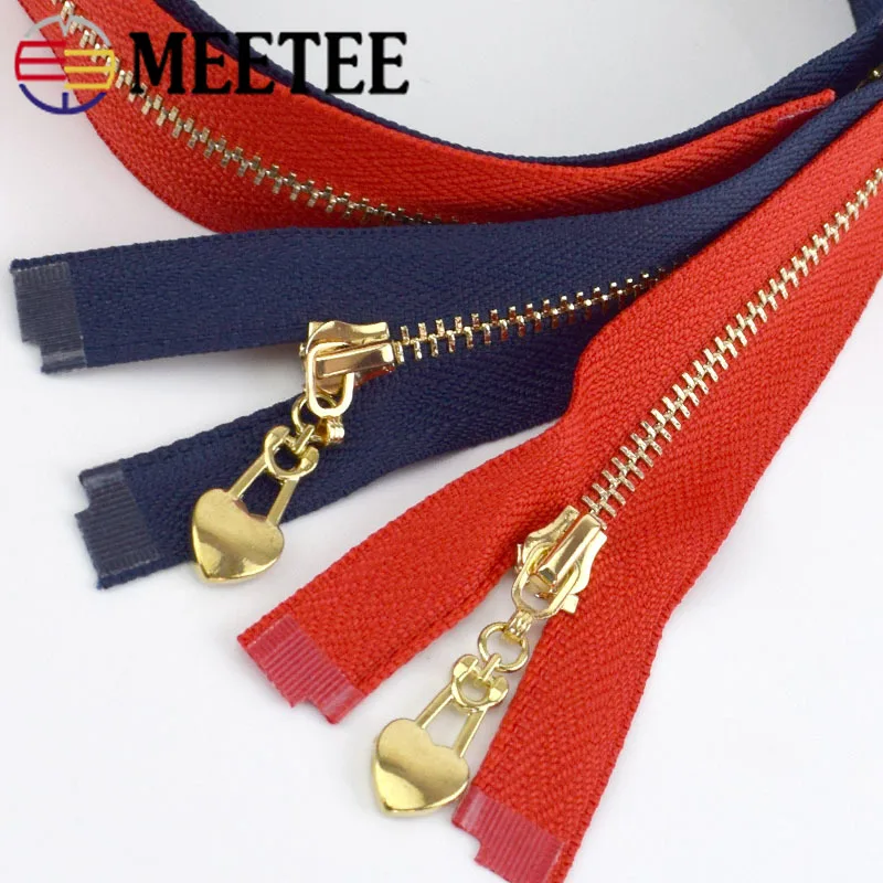 Металлическая молния 2/5 шт. 3 # с открытым наконечником 40/50/60/70 см золотыми