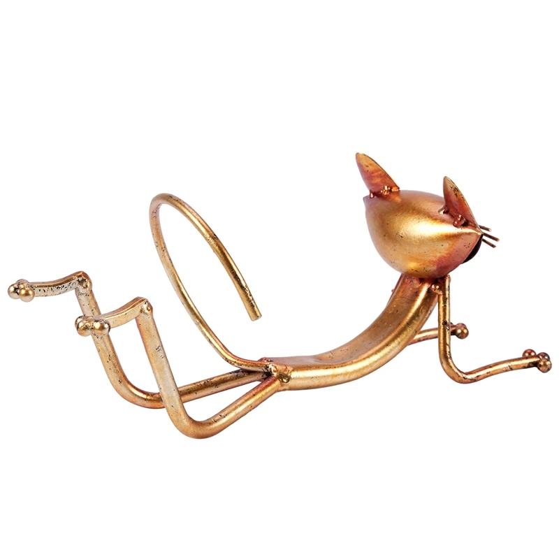 

New Yoga Cat Wine Rack Metal Wine Holder Wine Shelf Sculpture Practical Sculpture Home Decoration Interior Wine Stand Crafts