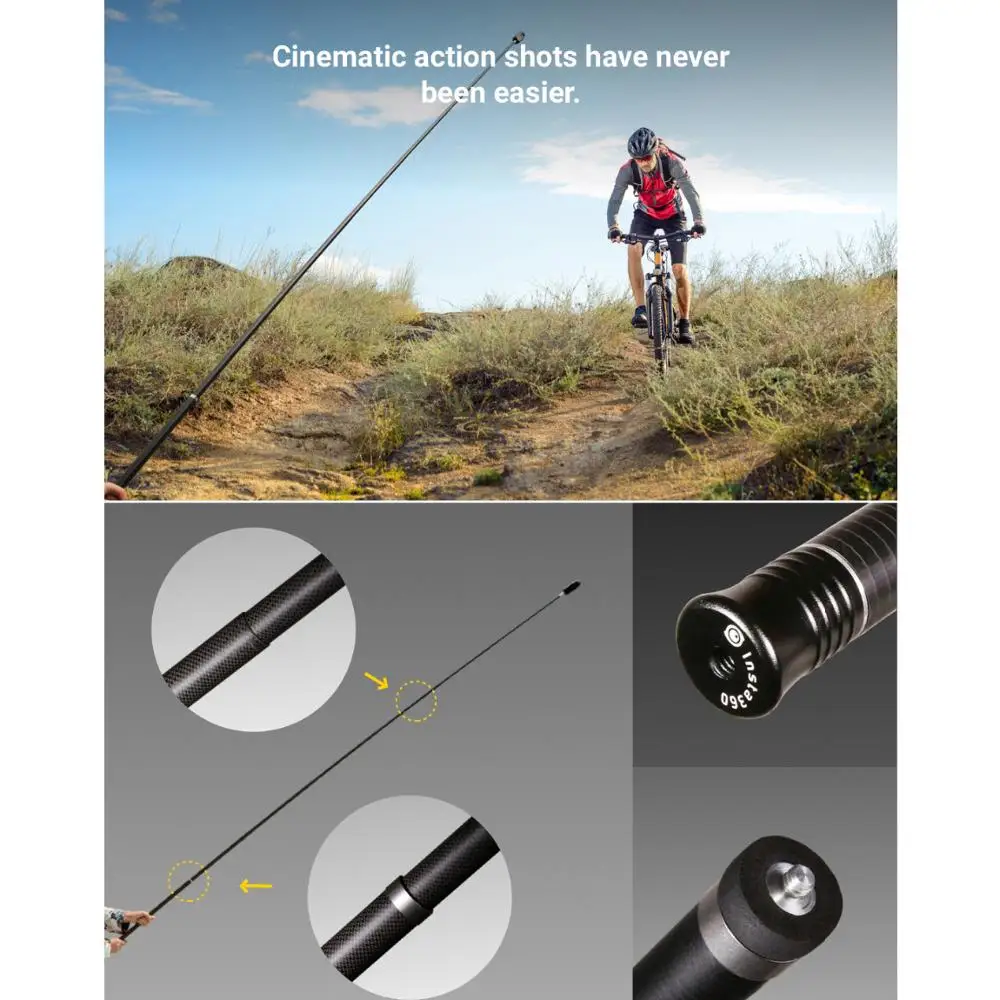 Оригинальные ультрадлинные аксессуары для селфи Insta360 One R|Аксессуары видеокамер