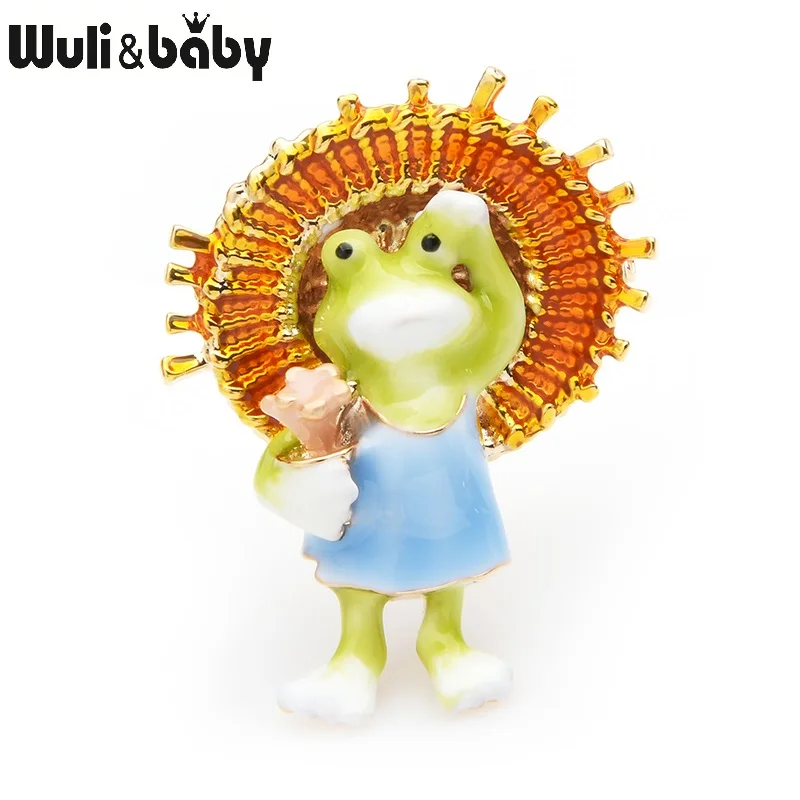 От \ T Wuli & baby в форме милой лягушки Холдинг брошь виде зонтика Для женщин из сплава
