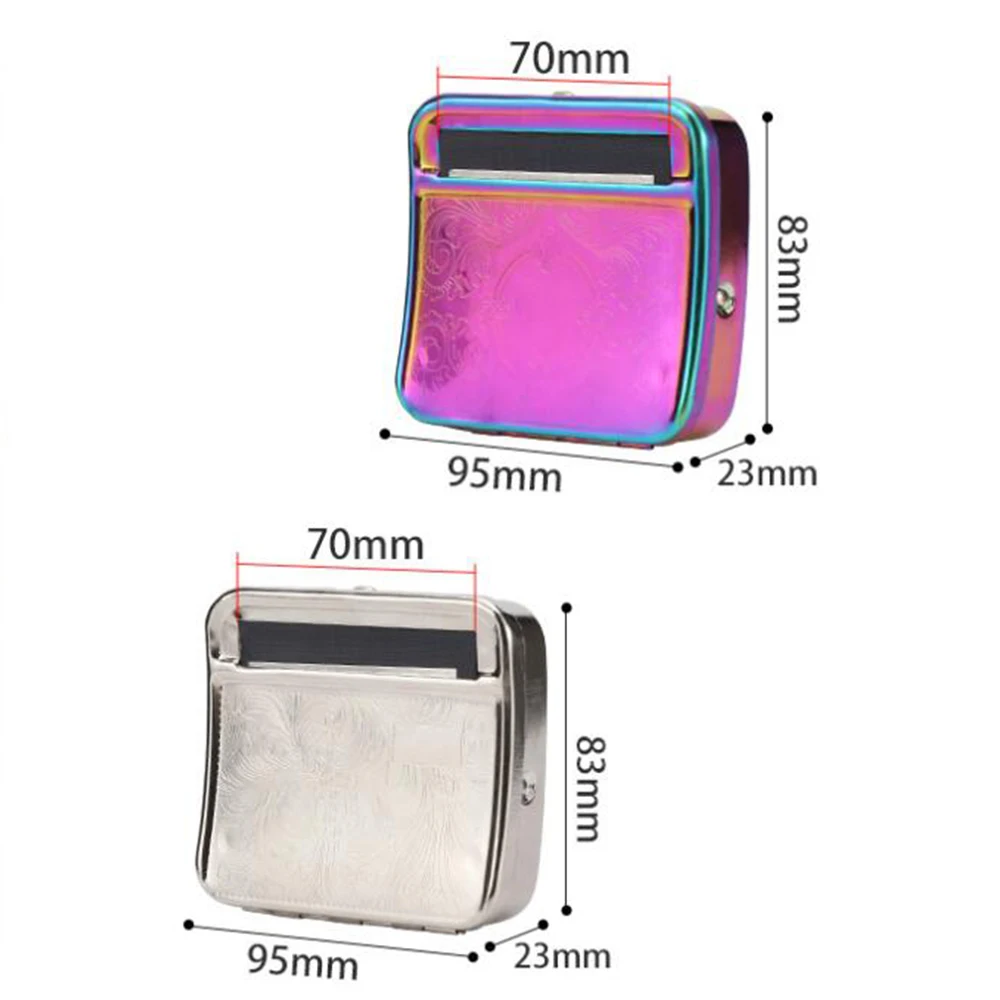 Серебристая металлическая роликовая машина табачный ролик чехол для сигареты 70