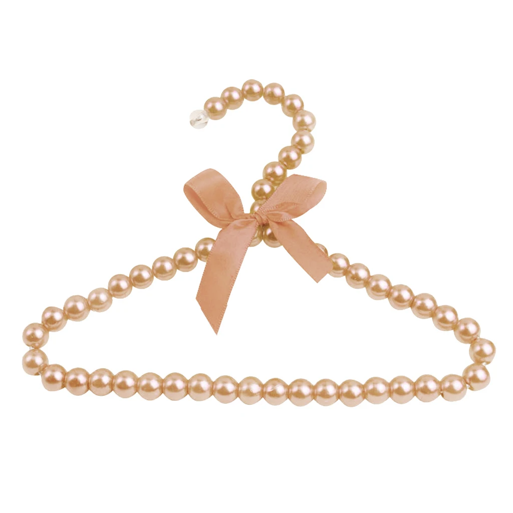 

5x Fashionable Plastic Mini Clothing Hanger W/ Bowknot For 18inch Baby Dolls