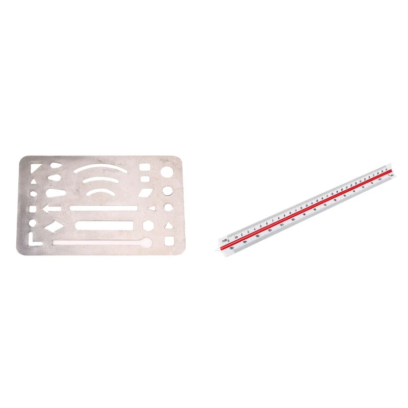

1 шт., треугольная линейка из нержавеющей стали, 27 шаблонов