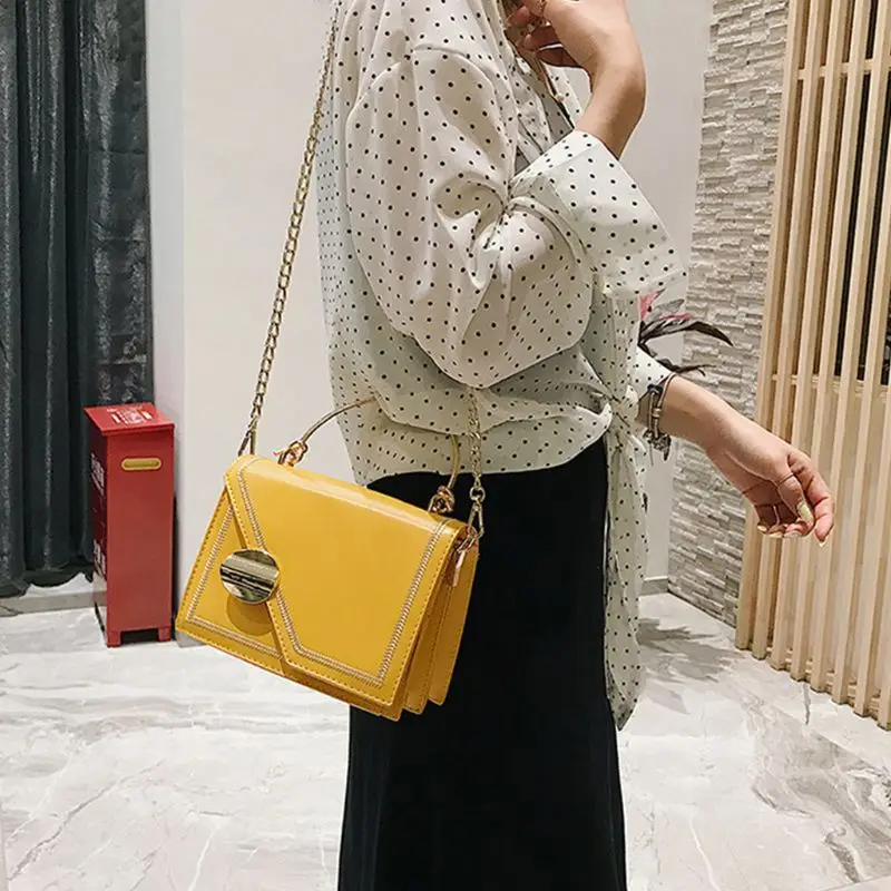 

Женская сумка через плечо из искусственной кожи с цепочкой через плечо, маленькая сумочка, Дамский дорожный кошелек