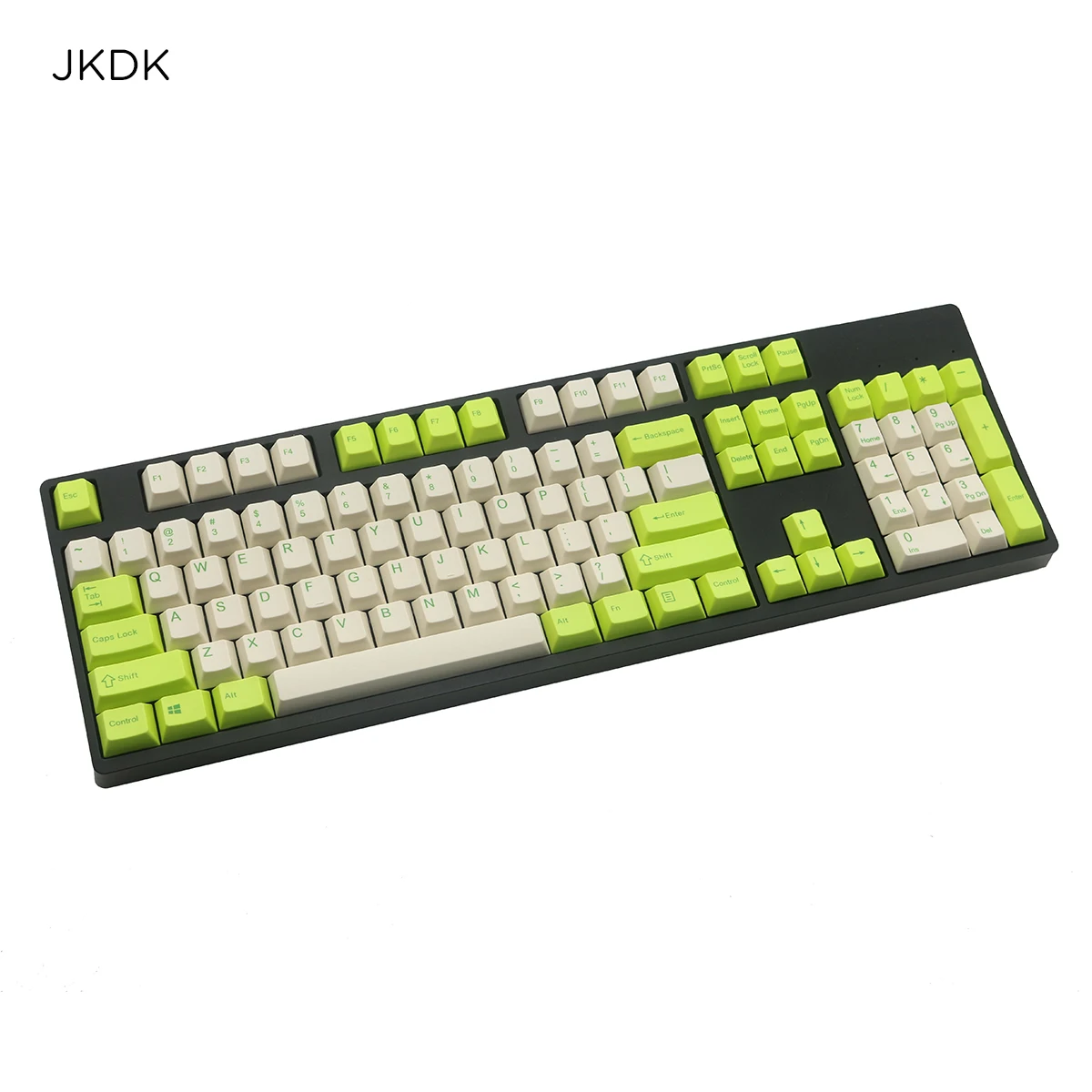 JKDK зеленые и белые колпачки для клавиш цвета шампанского с краской в виде