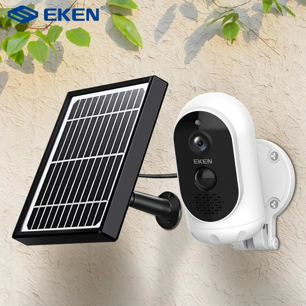 EKEN 1080p аккумуляторная камера с солнечной панелью IP65 WIFI беспроводная IP