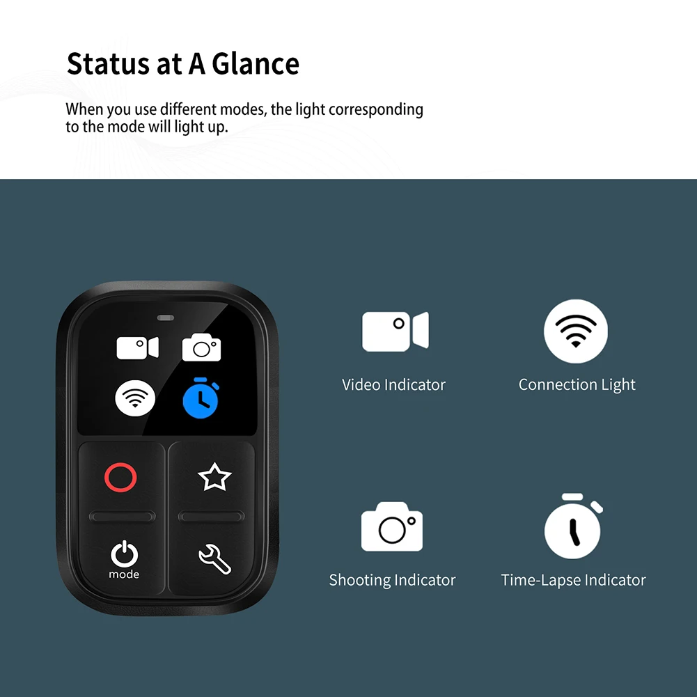 

Smart Wifi Remote Control Sport Black WIFI Smart Remote for GoPro Hero 9/8 Max Waterproof Action Camera Mount Control