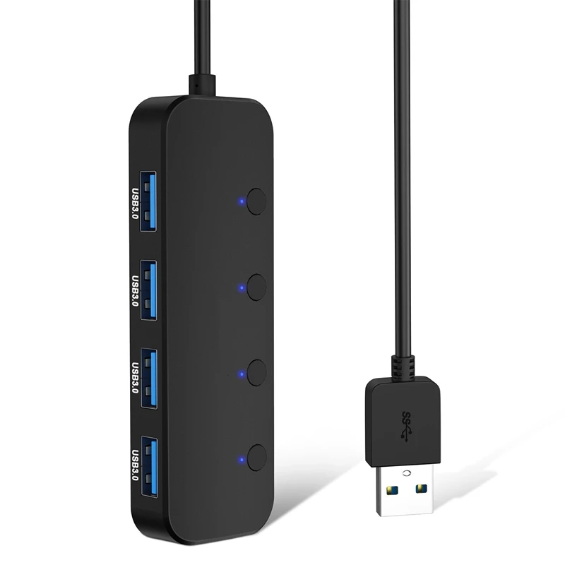 

Концентратор данных с 4 портами USB 3,0, концентратор данных с независимым переключателем и индисветильник ноутбуков, iPad,Windows