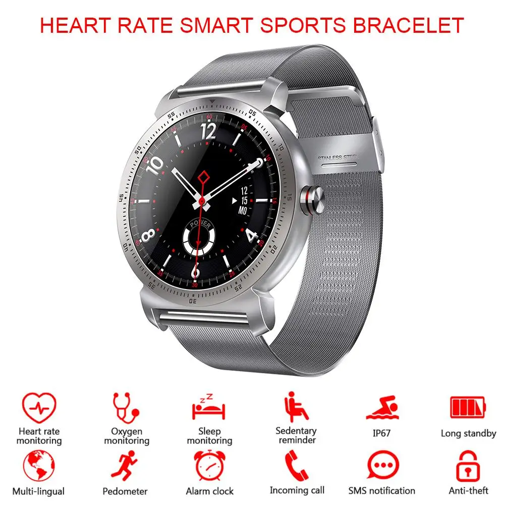 

K88H Plus Waterproof Smart Watches Heart Rate Monitor Pedometer Fitness Tracker Sport Health Watch Black/Silver/Gold