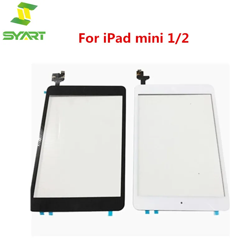 Для iPad mini 1/2 черный белый цвет сенсорный экран стекло дигитайзер + IC чип домашний