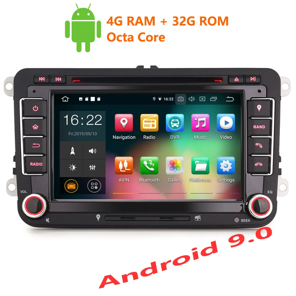 Автомагнитола Erisin ES7948V 7 &quot Android 9 0 8 ядер 4 Гб ОЗУ BT для Golf Tiguan сиденье Jetta Eos