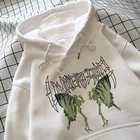 Толстовка Женская с принтом черепов Ulzzang, уличная одежда со скелетом-бабочкой, готический Повседневный свободный шикарный худи в стиле хип-хоп, в стиле панкХарадзюку