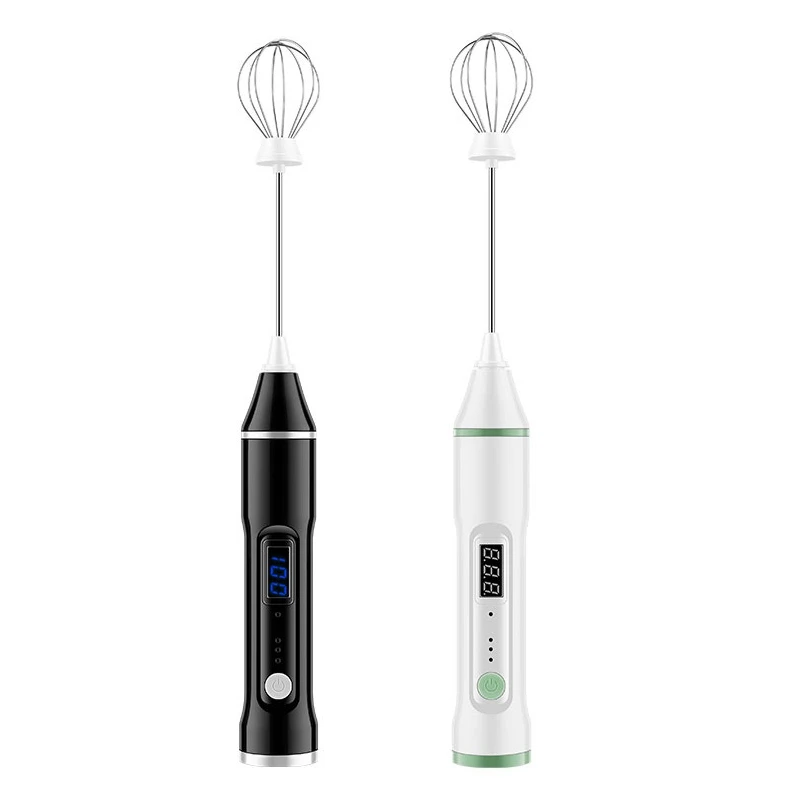 

Milk Frother, Electric Whisk Frother, Handheld USB Rechargeable Mixer For Egg Beating With Latte Art Stencils