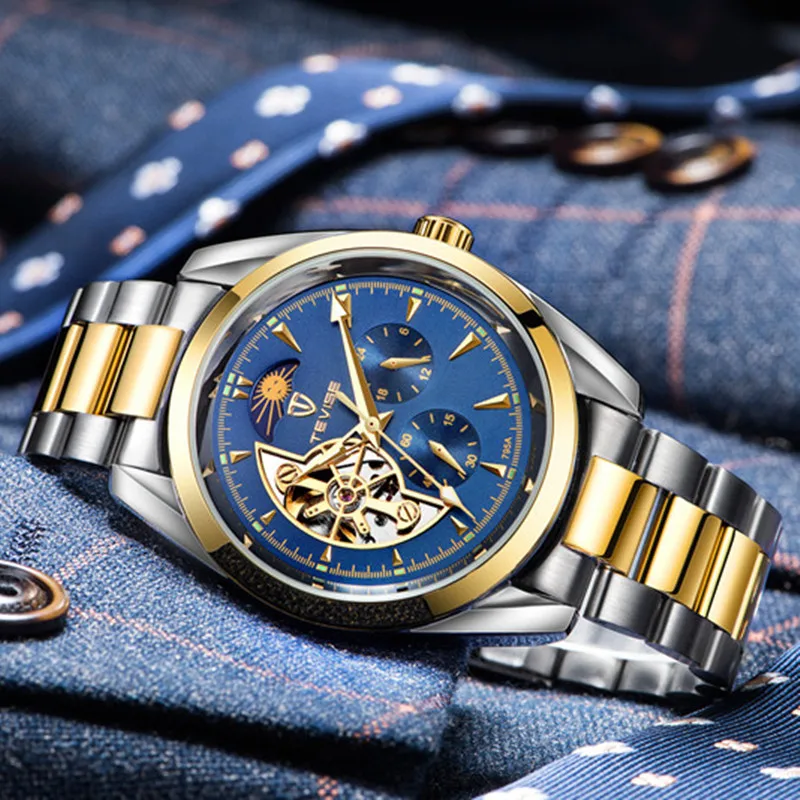 Топ бренд часы для мужчин s часы Tourbillon Moon Phase Роскошные деловые механические наручные часы для мужчин автоматические часы для мужчин horloges mannen