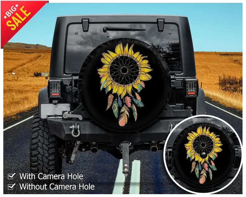 

Dreamcatcher, Gifts for Her, Sunflower Dream catcher Great Gift, Gift For Mom, Tire COVER For Car, Car Accessories, Spare Tire C