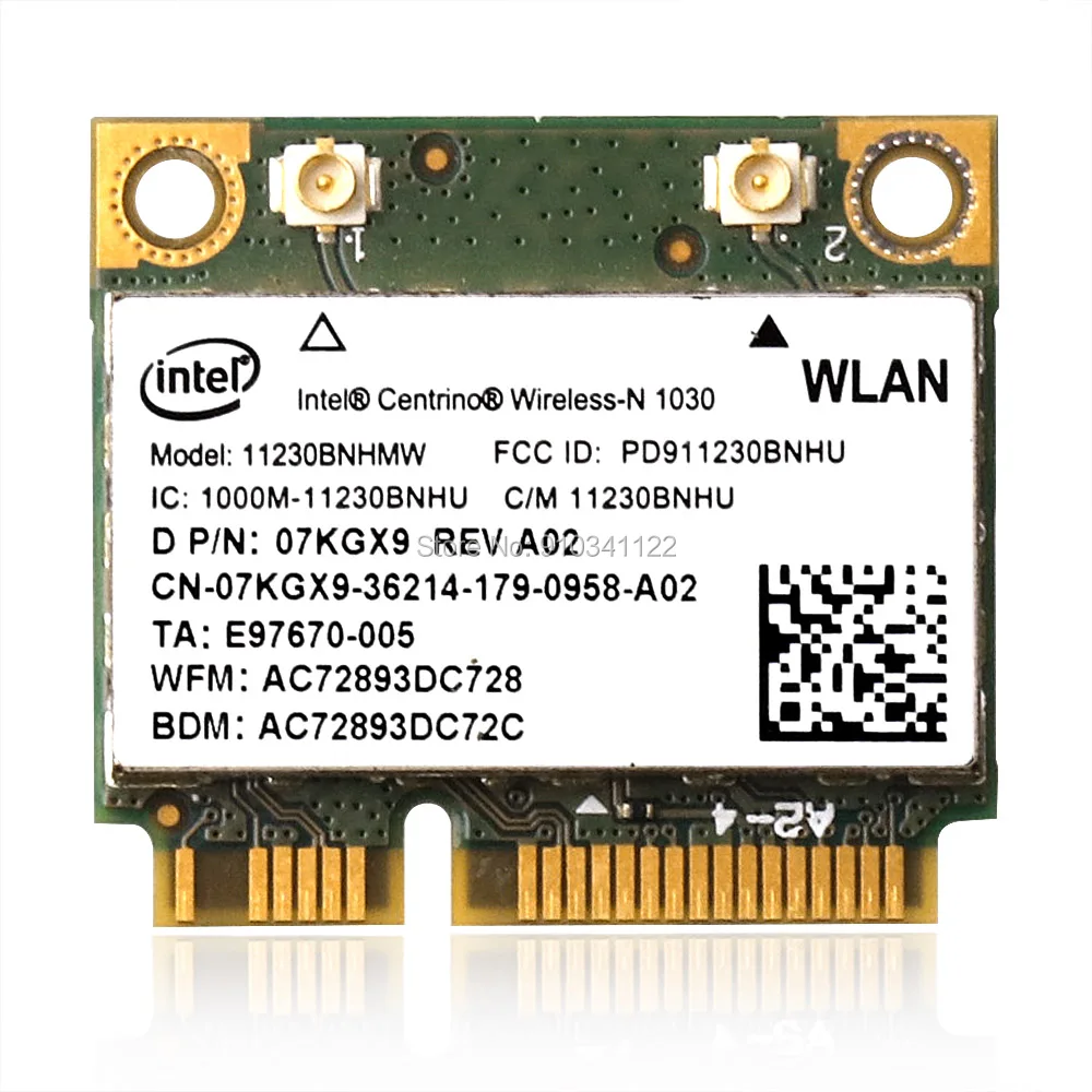 Беспроводная карта Wi-Fi + BT 11230BNHMW PCI-E 300 Мбит/с 2,4 ГГц 7KGX9 802.11n для intel 1030 Dell Inspiron N4110 N7110 N5110