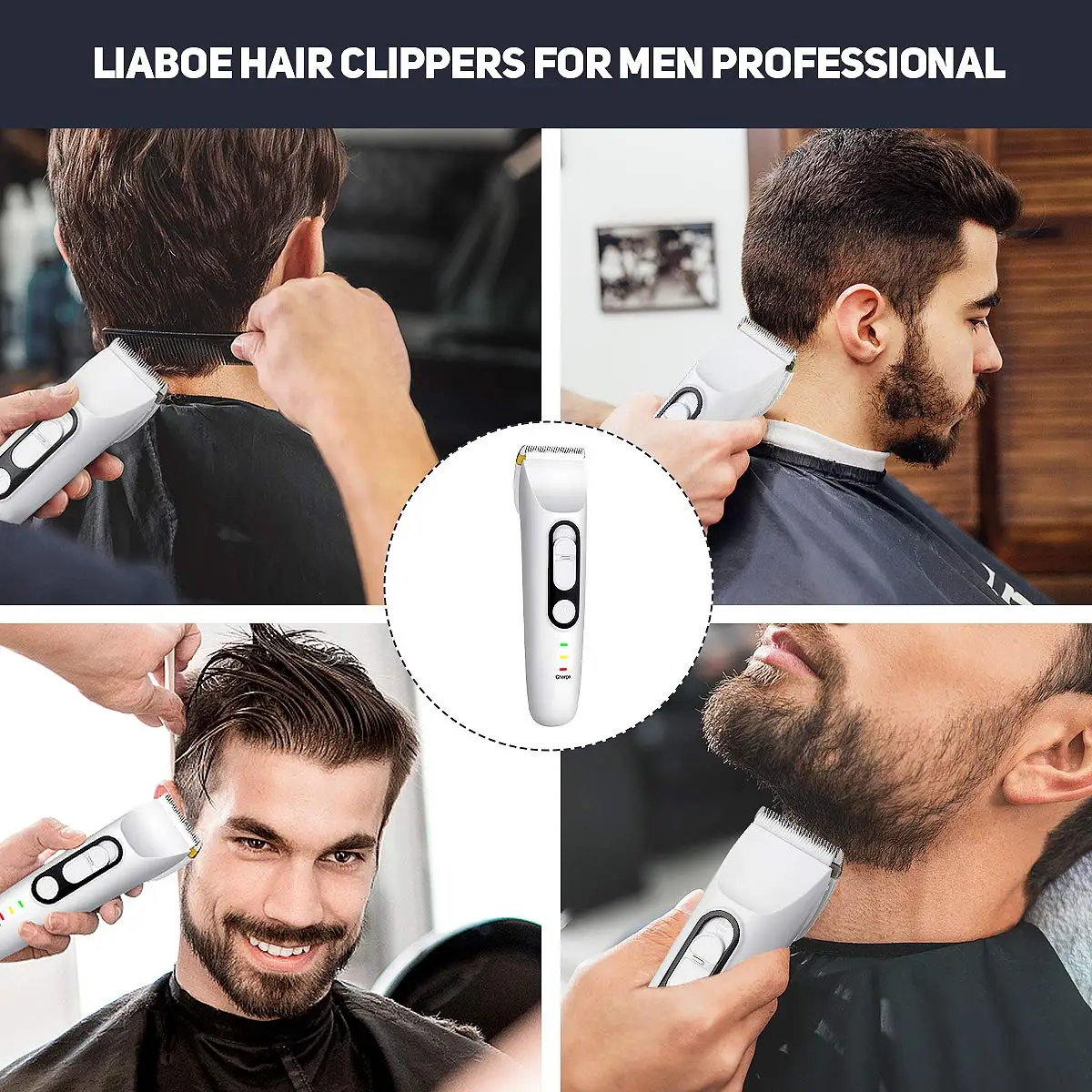 

Electric Hair Clippers Men's Professional Shaver USB Rechargable IPX4 Waterproof Beard Trimmer Haircut Machine for Adults Kids