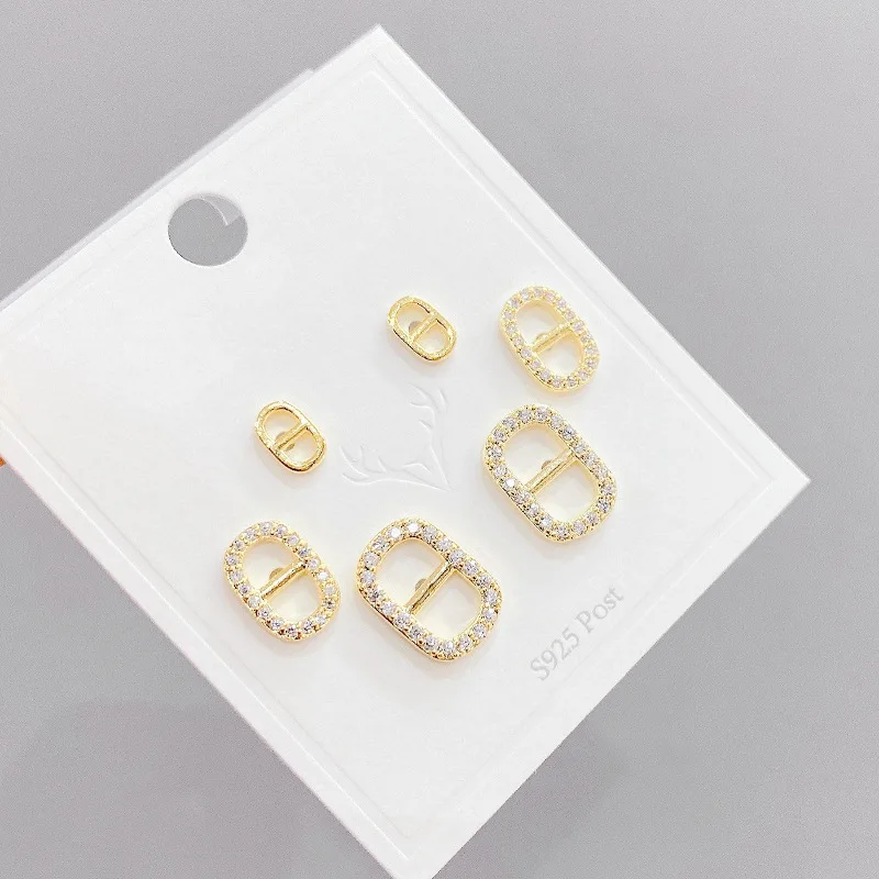 

Оптовая продажа, серьги из стерлингового серебра, одинаковые серьги из трех частей, сочетание одной карты и трех пар