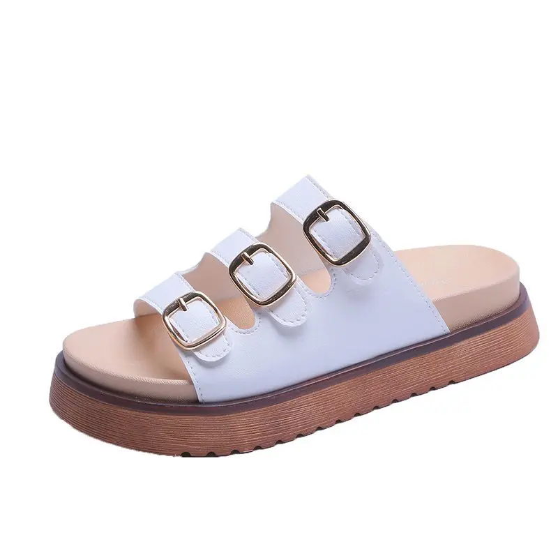 

Shoes Slippers Flat Platform Low Rivet Summer Clogs Woman Flock Pantofle Slides Beach 2021 Soft Fabric Basic Rubber Casual PU Me