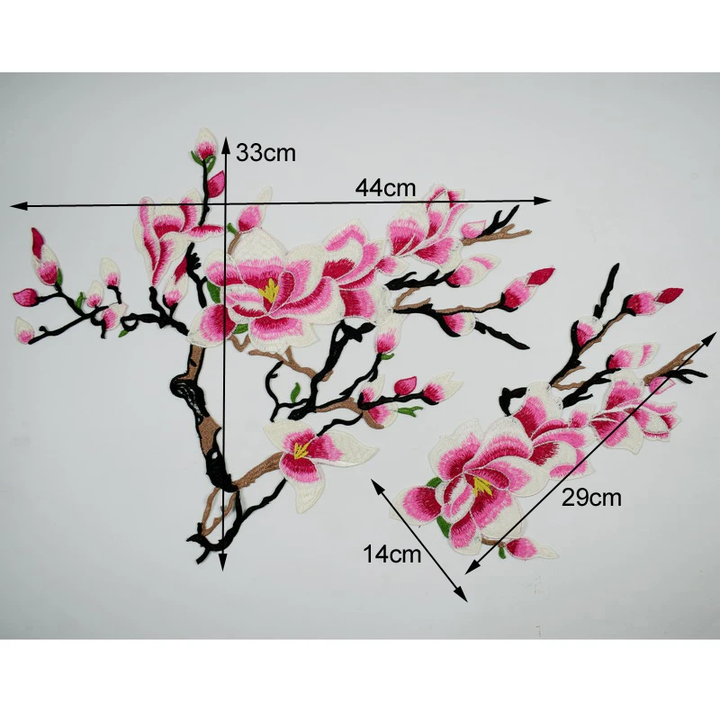 Розовая роза цветок волна вышитая Сетка кружевная отделка Лента ткань шитье